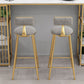 Glam Style Upholstered Barstool Round Bar Height Stool with Gold Frame Clearhalo 'Bar Furniture' 'Bar Stools' 'bar_stools' 'furn' 'furn_bar_stools' 'Furniture' 'Kitchen & Dining Furniture' 1200x1200_366c0cd6-31cb-48b2-ab12-d1dea1667436