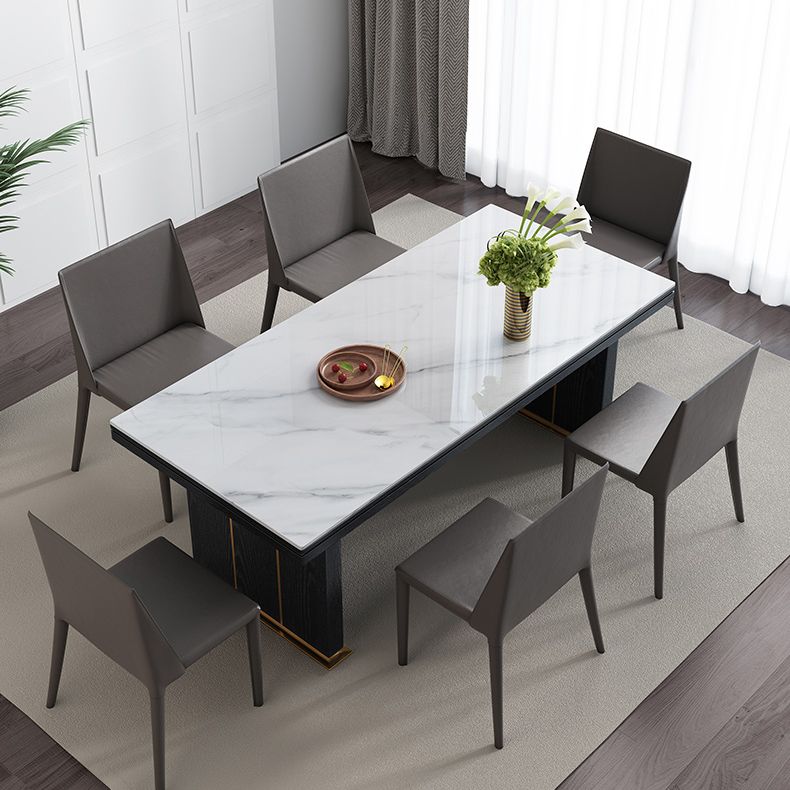 Traditional Luxury Dining Table White Rectangle Sintered Stone Table with Metal Base Clearhalo ' dining_table' 'Dining Tables & Seating' 'Dining Tables' 'furn' 'furn_dining_table' 'Furniture' 'furniture_dining_table' 'Kitchen & Dining Furniture' 'kitchen&dining_furn' 'kitchen' 'kitchen_dining_table' 1200x1200_366df92c-ce95-43d3-9e94-c8919d2786c3