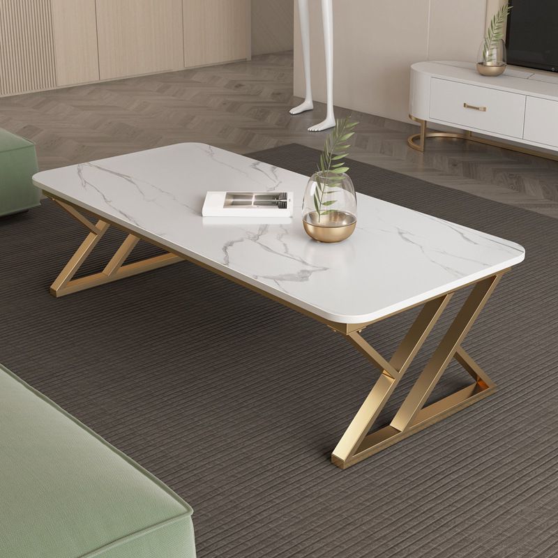 17,7 "großer glamourischer weißer/ grauer Schiefer -Top -Couchtisch für Wohnzimmer