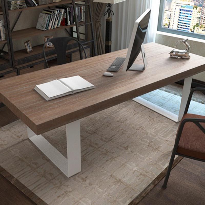 Rectangle Double Pedestal Luxury Dining Table Fixed Table with Pine Solid Wood Clearhalo 'Dining Tables & Seating' 'Dining Tables' 'dining_table' 'furn' 'furn_dining_table' 'Furniture' 'furniture_dining_table' 'Kitchen & Dining Furniture' 'kitchen' 'kitchen_dining_table' 1200x1200_36716c55-4a26-418d-a8b0-81679d38a07b