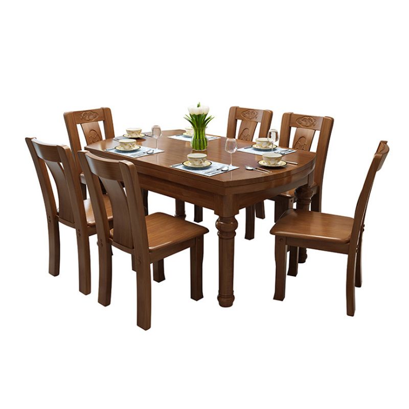 Traditional Wooden Dining Set Standard Height with Rectangle Top Dining Room Set Clearhalo 'Dining Room Sets' 'Dining Tables & Seating' 'dining_room_set' 'furn' 'furn_dining_room_set' 'Furniture' 'furniture_dining_room_set' 'Kitchen & Dining Furniture' 'kitchen&dining_furn' 'kitchen' 1200x1200_36717bbd-3605-40da-9677-361a0a8999b8