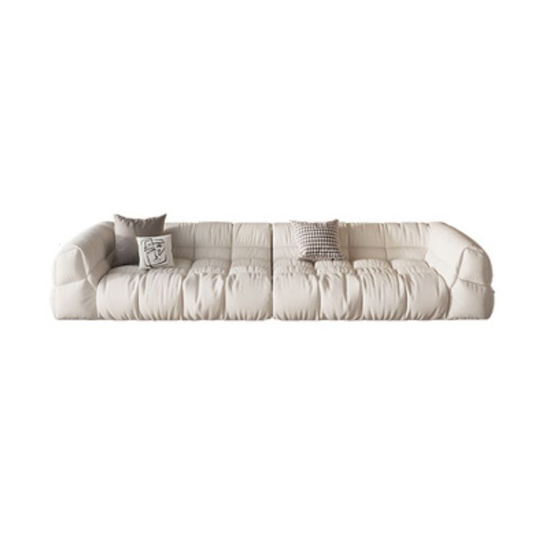 Contemporary White Cushions Tuxedo Arm Living Room Standard Settee