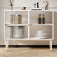 Glam Style Kitchen Buffet Server Glass 2 Door 39.5"L Metal Frame Dining Server