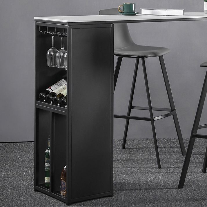 Modern Rectangle Bar Table Set 1/3 Pcs Stone Top Bar Table and Upholstered Stools Clearhalo 'Bar Furniture' 'furn' 'furn_home_bar_bar_sets' 'Furniture' 'Home Bars & Bar Sets' 'home_bar_bar_sets' 'Kitchen & Dining Furniture' 1200x1200_36743cb9-32ac-45af-b525-3570a97d9d96