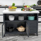 33.46" High Rolling Industrial Kitchen Island Stone Kitchen Island Table Clearhalo 'furn' 'furn_kitchen_islands_carts' 'Furniture' 'Kitchen & Dining Furniture' 'Kitchen Islands & Carts' 'kitchen_islands_carts' 1200x1200_36744eff-b3b9-42e0-9628-16beeb4feeb3