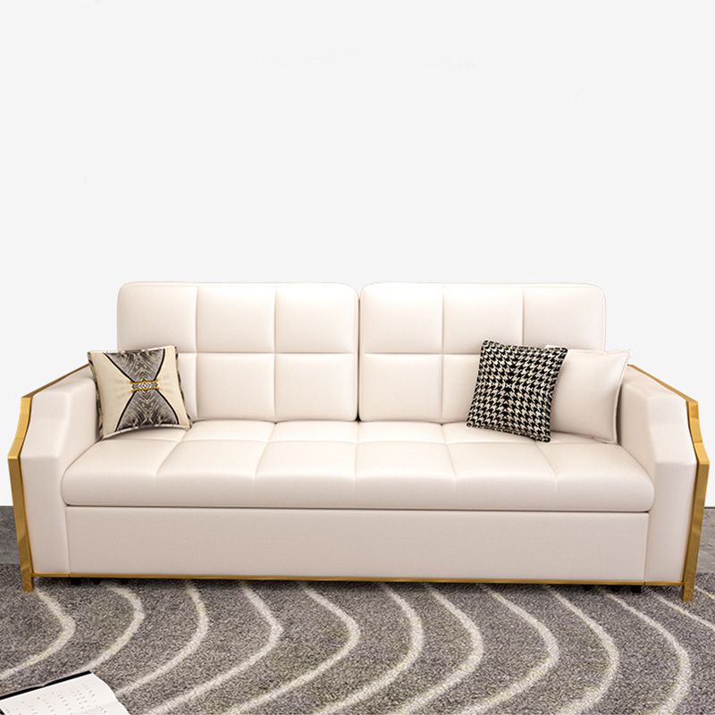 Canapé-lit glam dans un canapé de futon en faux cuir blanc