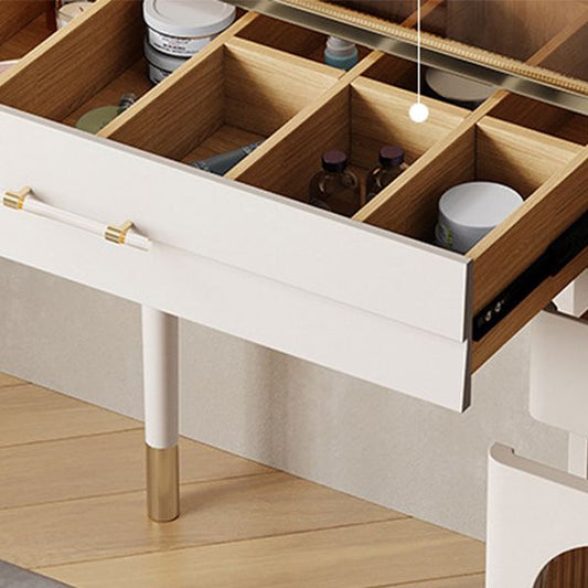 Tavolo da banco di vanità per trucco per trucco bianco con cassetto