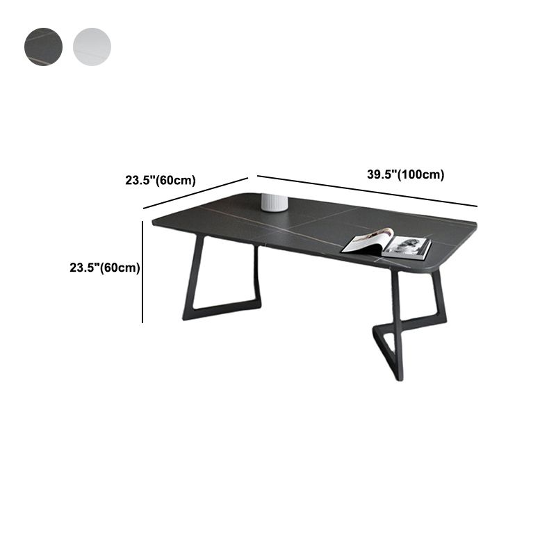 Enkele cocktailtafel leisteen rechthoekige salontafel voor woonkamer