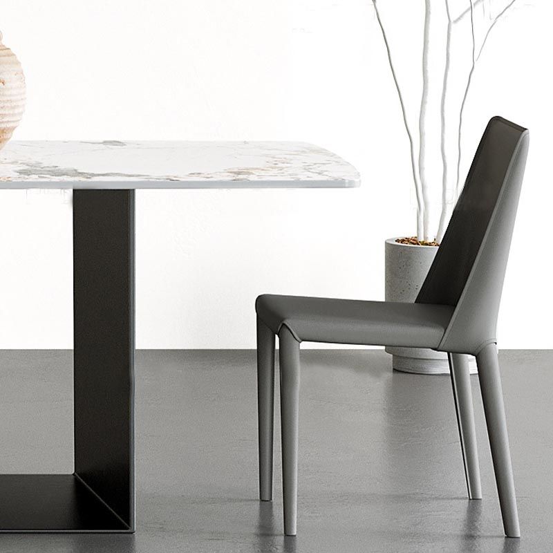 Traditionele luxe eettafel zwart -wit marmer rechthoek eettafel voor thuis