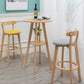 Natural Finish Pub Table Set 1/3 Pieces Bar Set with Wooden Stools