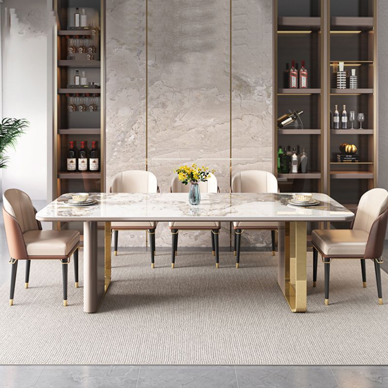Glam Rectangle 1/4/5/6/7/9 Pieces Dining Table Set Indoor Gold Dinette Set Clearhalo 'Dining Room Sets' 'Dining Tables & Seating' 'dining_room_set' 'furn' 'furn_dining_room_set' 'Furniture' 'Kitchen & Dining Furniture' 1200x1200_367712ed-7606-4e62-8f04-a539804c3697