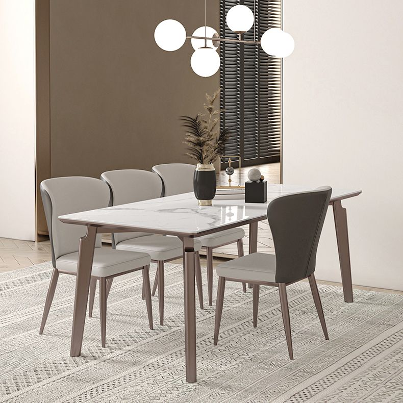 Esszimmer-Set aus gesintertem Stein im Designer-Stil, rechteckig, 1/2/4/5/7-teilig, Esszimmertisch-Set