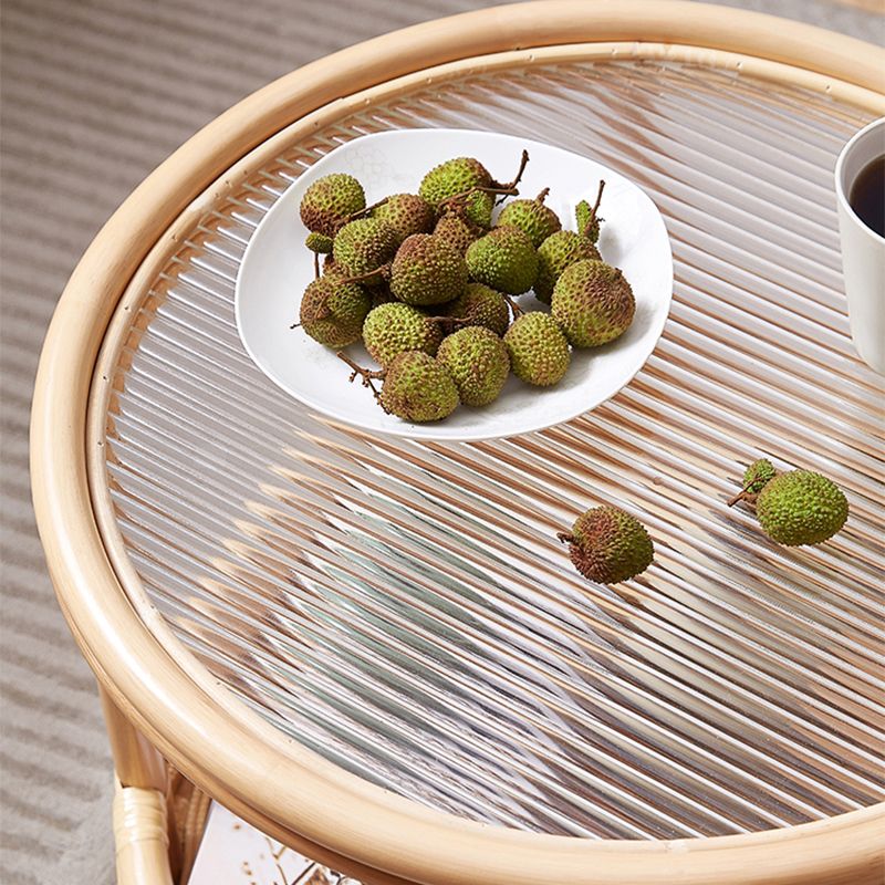 Tropical Cocktail Table Storage Round 4 Legs Coffee Cocktail Table Clearhalo 'Coffee & Accent Tables' 'Coffee Tables' 'coffee_tables' 'furn' 'furn_coffee_tables' 'Furniture' 'Living Room Furniture' 1200x1200_367726b0-9825-4eb6-a189-6da88610de58