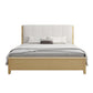 Cama de panel moderno rectangular cama de madera sólida con cabecero