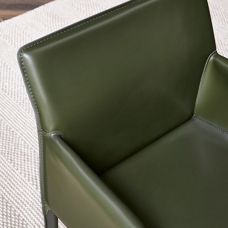 Leather Modern Indoor-Outdoor Chair Restaurant Solid Back Arm Chair Clearhalo ' kitchen&dining_furn' 'Dining Chairs' 'Dining Tables & Seating' 'dining_chair' 'furn' 'furn_dining_chair' 'Furniture' 'furniture_dining_chair' 'Kitchen & Dining Furniture' 'kitchen' 1200x1200_36799a10-0ab9-4840-8a6f-9a4a81434397