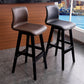 Scandinavian Style Bar-stool Square Leather Seat Counter Chair for Kitchen Bar Clearhalo 'Bar Furniture' 'Bar Stools' 'bar_stools' 'furn' 'furn_bar_stools' 'furniture_bar_stools' 'Kitchen & Dining Furniture' 'kitchen&dining_furn' 'kitchen' 'kitchen_furn' Furniture' 1200x1200_3679c613-aad5-42b6-b6da-45a4870d6abe