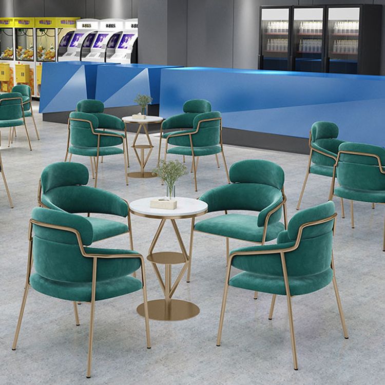 Glam Velvet Arm Dining Chairs Metal Dining Chair for Restaurant Use Clearhalo ' kitchen&dining_furn' 'Dining Chairs' 'Dining Tables & Seating' 'dining_chair' 'furn' 'furn_dining_chair' 'Furniture' 'furniture_dining_chair' 'Kitchen & Dining Furniture' 'kitchen' 1200x1200_367a0c8a-83cb-432a-9e90-e95a1931e66d