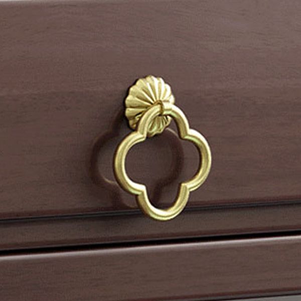 Traditional Style Solid Wood with Drawers Dark Coffee Dressing Table