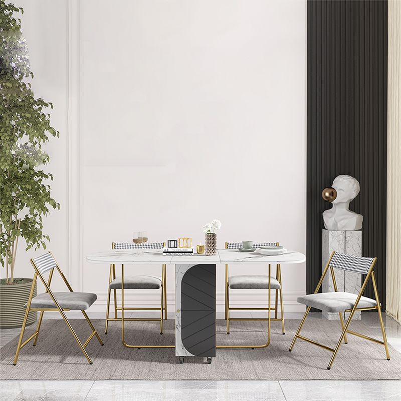 Contemporary Dining Set 1/2/3/5 Pcs Folding Dining Room Table and Chairs