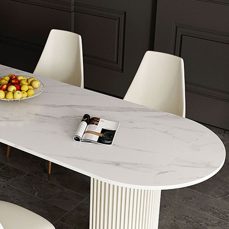 Modern Sintered Stone Dining Table Double Pedestal Table for Dining Room Clearhalo 'Dining Tables & Seating' 'Dining Tables' 'dining_table' 'furn' 'furn_dining_table' 'Furniture' 'Kitchen & Dining Furniture' 1200x1200_367ebd1b-2e55-42fb-b8c1-2b7494c27301
