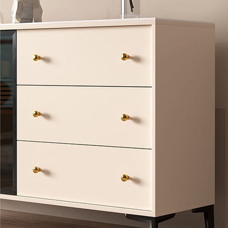 Tavolo a buffet in pietra glam a scaffalatura regolabile credenza a buffet con cassetti e armadi