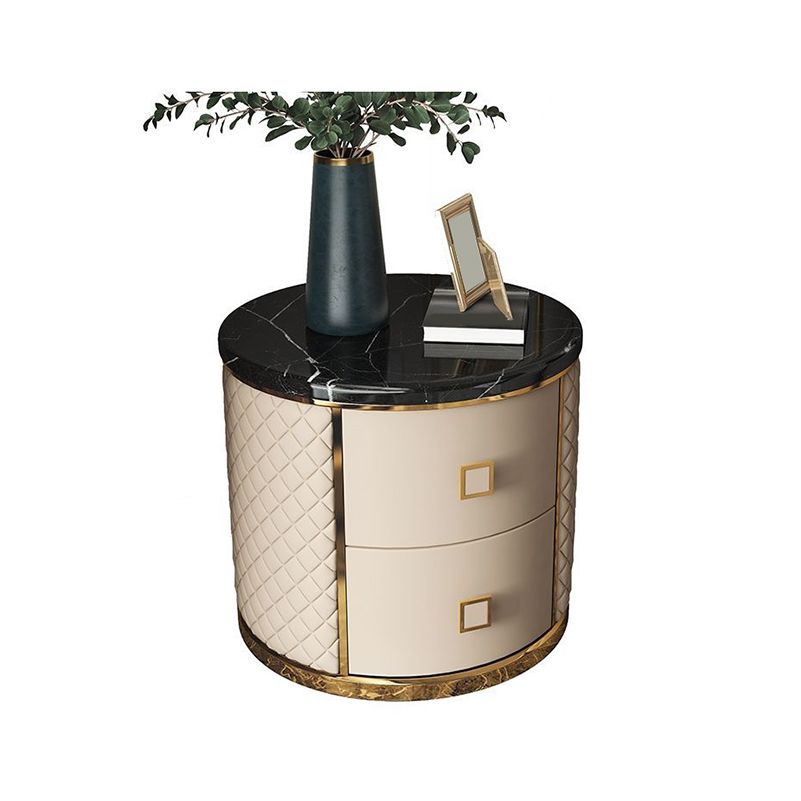 モダンなアクセントテーブルナイトスタンドアンティークフィニッシュベッドサイドキャビネットの引き出し付き