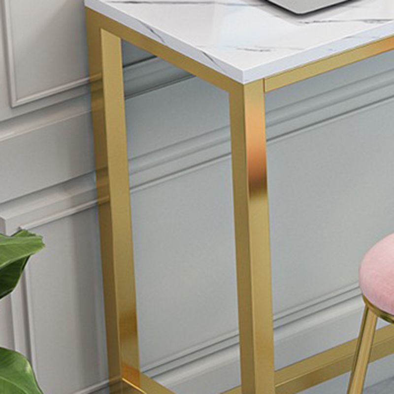 Indoor-Glam-Bar-Esstisch, rechteckiger Barhocker-Tisch mit Fußstütze