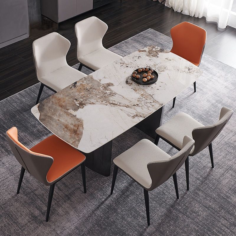 Silla de cena de comedor de metal industrial sillas de comedor de cuero por imitación para uso de restaurantes