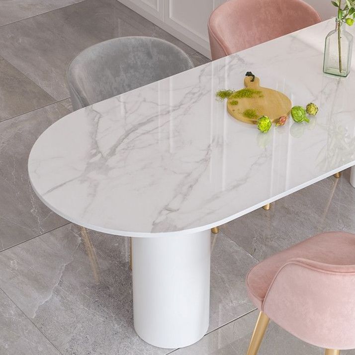 White Stone Top Dinner Room Kitchen Table Modern Metal Base Dinner Table Clearhalo 'Dining Tables & Seating' 'Dining Tables' 'dining_table' 'furn' 'furn_dining_table' 'Furniture' 'furniture_dining_table' 'Kitchen & Dining Furniture' 'kitchen' 'kitchen_dining_table' 1200x1200_3683318c-3c82-41d2-84e6-36f44c8edb6f