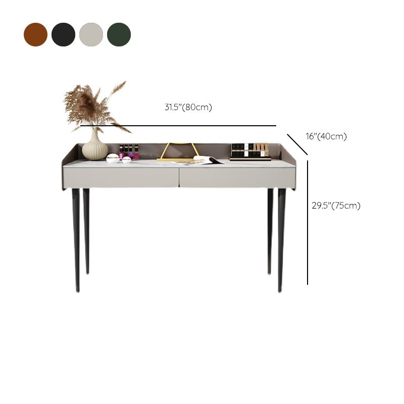 29,52 "altezza tavolo da trucco a 2 cassetti moderno sgabello da vanità in ardesia moderna