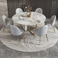Glam 1/3/4/5/7 Pieces Dinette Set with Sintered Stone Top Round Dining Table Set Clearhalo 'Dining Room Sets' 'Dining Tables & Seating' 'dining_room_set' 'furn' 'furn_dining_room_set' 'Furniture' 'furniture_dining_room_set' 'Kitchen & Dining Furniture' 1200x1200_3687487b-3258-4704-ba12-a5f4e5fa1835