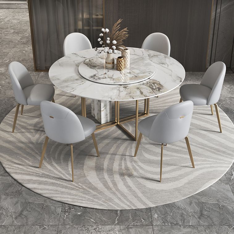 Glam 1/3/4/5/7 Pieces Dinette Set with Sintered Stone Top Round Dining Table Set Clearhalo 'Dining Room Sets' 'Dining Tables & Seating' 'dining_room_set' 'furn' 'furn_dining_room_set' 'Furniture' 'furniture_dining_room_set' 'Kitchen & Dining Furniture' 1200x1200_3687487b-3258-4704-ba12-a5f4e5fa1835