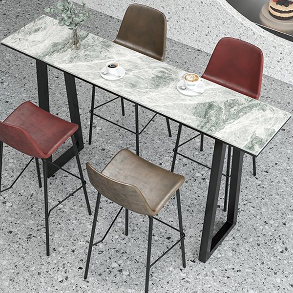 Rechthoek Stone Bistro Accent Dining Table Industriële Sled Indoor Pub Table