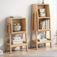 Modern Ladder Book Case 11" W Vertical Engineered Wood Open Bookcase for Home