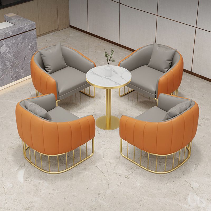 Glam Metal Dining Armless Chair PU Leather Dining Chairs for Home Use Clearhalo ' kitchen&dining_furn' 'Dining Chairs' 'Dining Tables & Seating' 'dining_chair' 'furn' 'furn_dining_chair' 'Furniture' 'furniture_dining_chair' 'Kitchen & Dining Furniture' 'kitchen' 1200x1200_368ca465-89c5-47b4-961b-9d2dd7e2a14c