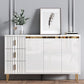 Glam Style Stone Sideboard Buffet Dining Room 34"H 3-Drawers Buffet Server in White Clearhalo 'buffet_sideboard' 'Buffets & Sideboards' 'furn' 'furn_buffet_sideboard' 'Furniture' 'Kitchen & Dining Furniture' 1200x1200_368d0441-3385-4201-b8d7-2b16bac70e00