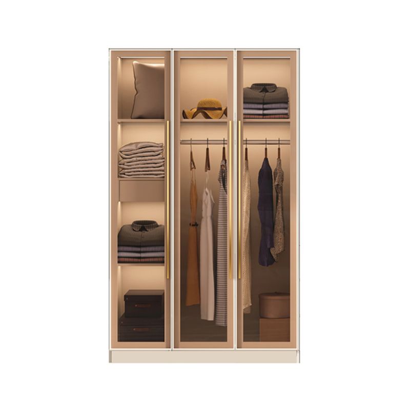 Contemporary Style Wardrobe Glass Wardrobe Closet With Shelves