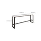 Modern Sintered Stone Bistro Bar Table Rectangle Metal Base Bar Table with Footrest Clearhalo 'Bar Furniture' 'Bar Tables' 'bar_tables' 'furn' 'furn_bar_tables' 'Furniture' 'Kitchen & Dining Furniture' 1200x1200_368e080e-dc48-4cbd-bf1f-d9bca3c329f6