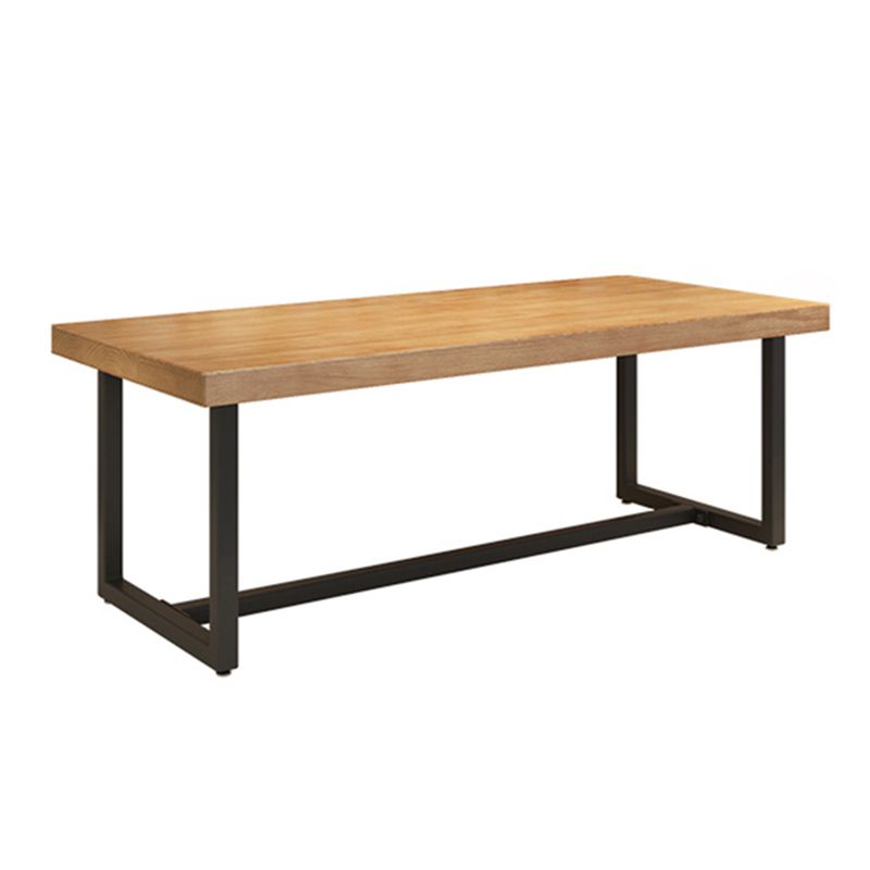 Metal Industrial Rectangle Dining Table Wood Top Table with Trestle Base Clearhalo ' dining_table' 'Dining Tables & Seating' 'Dining Tables' 'furn' 'furn_dining_table' 'Furniture' 'furniture_dining_table' 'Kitchen & Dining Furniture' 'kitchen&dining_furn' 'kitchen' 'kitchen_dining_table' 1200x1200_368f4cf8-a067-4f3c-a78e-772b8730a827