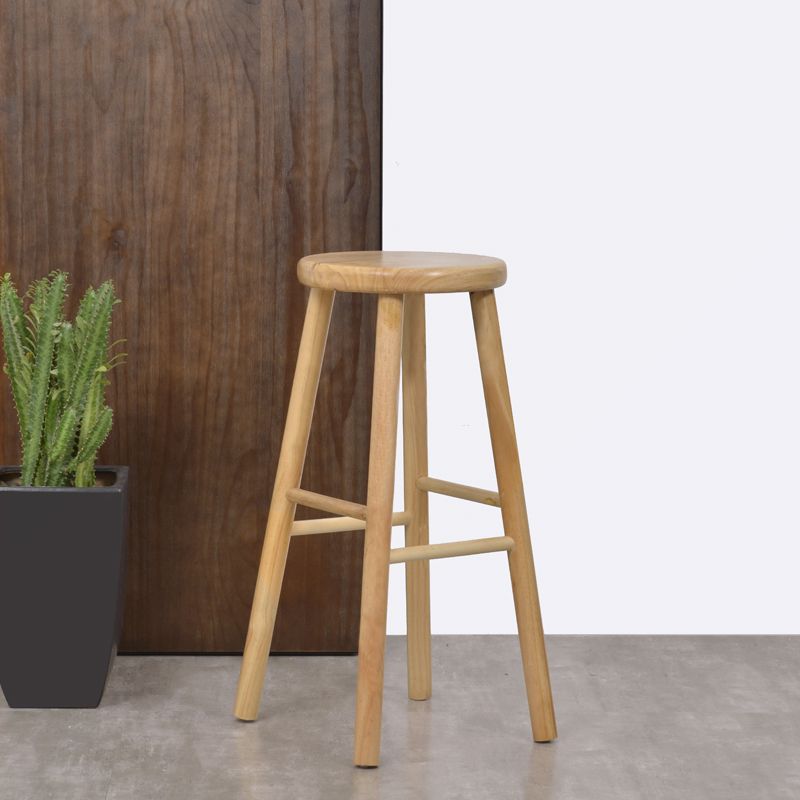 Industrial Solid Wood Counter Stool Round Backless Bar Stool with Footrest Clearhalo 'Bar Furniture' 'Bar Stools' 'bar_stools' 'furn' 'furn_bar_stools' 'Furniture' 'Kitchen & Dining Furniture' 1200x1200_3690062d-3573-4746-b137-117bc006f8bc