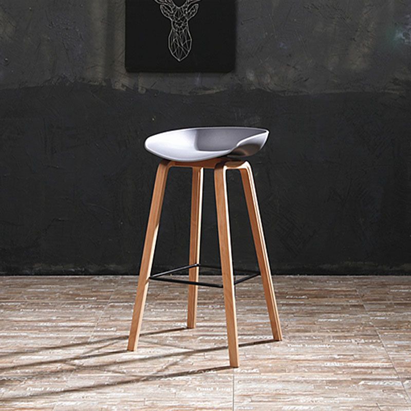 Scandinavia Style Bar-stool Wooden Legs PP Bucket Seat Barstool for Bar Kitchen Clearhalo 'Bar Furniture' 'Bar Stools' 'bar_stools' 'furn' 'furn_bar_stools' 'furniture_bar_stools' 'Kitchen & Dining Furniture' 'kitchen&dining_furn' 'kitchen' 'kitchen_furn' Furniture' 1200x1200_36903be2-194a-4304-b98f-d183e613e7c4