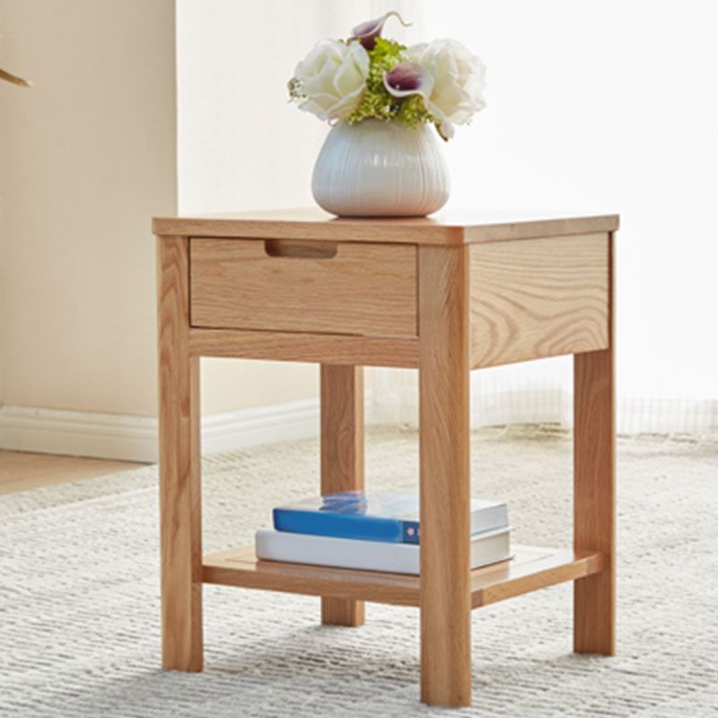 Armoire de chevet en bois scandinave ouverte rangement avec étagère pour chambre à coucher