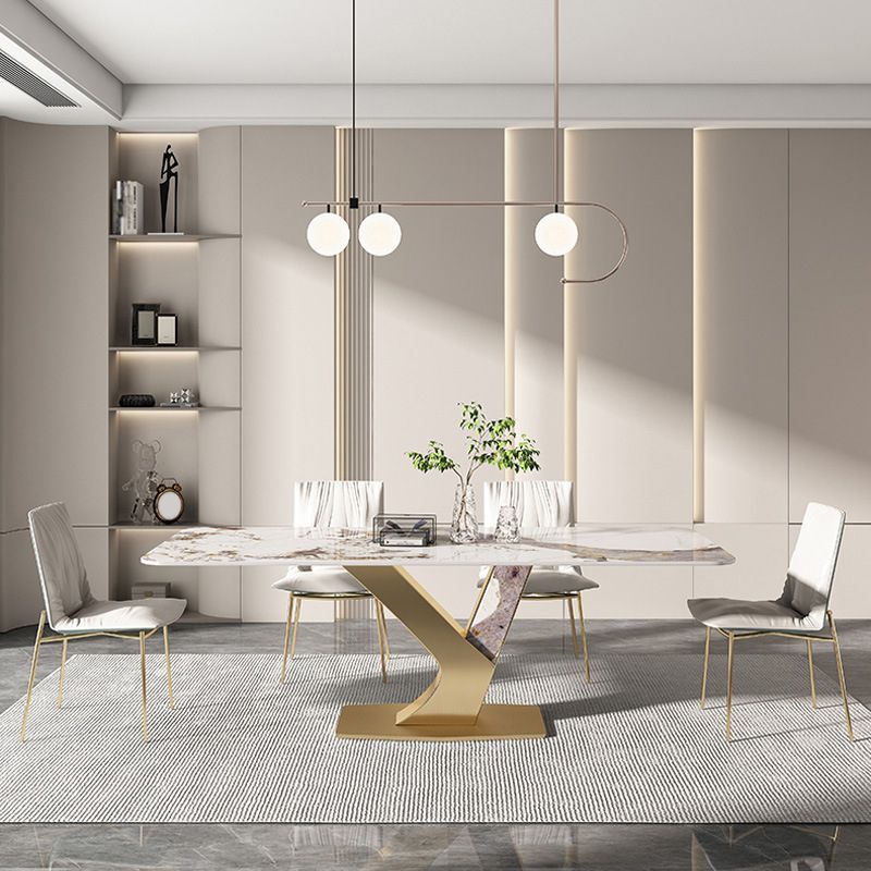 Designer Style 1/4/5/7/9 Pieces Rectangle Dining Set Sintered Stone Top Dinette Table Set Clearhalo 'Dining Room Sets' 'Dining Tables & Seating' 'dining_room_set' 'furn' 'furn_dining_room_set' 'Furniture' 'Kitchen & Dining Furniture' 1200x1200_36917181-4648-48ea-94f9-a25d1990cdb2