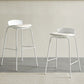 Contemporary Metal Frame Bar Stool White Plastic Bucket Seat for Living Room