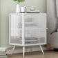 22 "H Buffet contemporain Server en verre porte métallique Metal Frame Buffet Server pour le salon