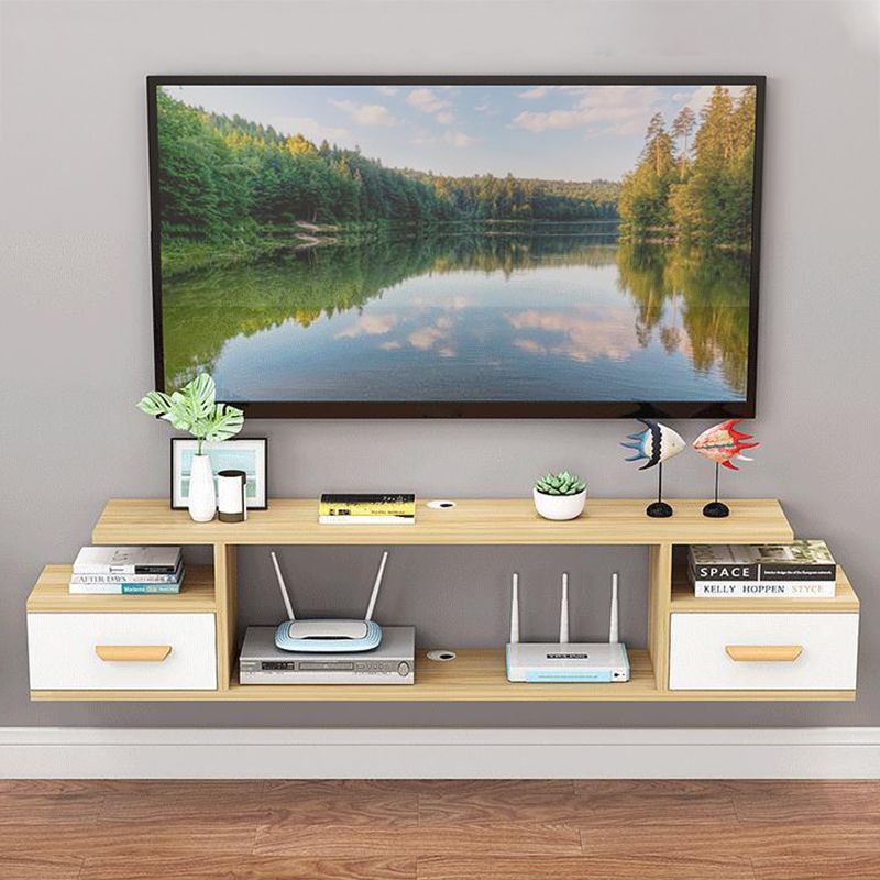 Modern Faux Wood TV Stand Console Wall-mounted TV Media Stand for Living Room Clearhalo 'furn' 'furn_tv_stands_entertainment_centers' 'Furniture' 'Living Room Furniture' 'TV Stands & Entertainment Centers' 'TV Stands & Media Storage Furniture' 'tv_stands_entertainment_centers' 1200x1200_3694abac-4818-43a0-9ae8-37313274554d