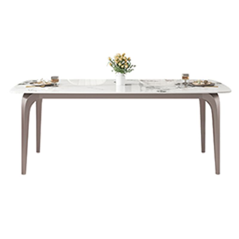 Modern Rectangular Table Sintered Stone Dining Table with 4 Legs for Home Clearhalo 'Dining Tables & Seating' 'Dining Tables' 'dining_table' 'furn' 'furn_dining_table' 'Furniture' 'Kitchen & Dining Furniture' 1200x1200_3695c6aa-e042-4c05-b3b4-d304f2c0d9d7