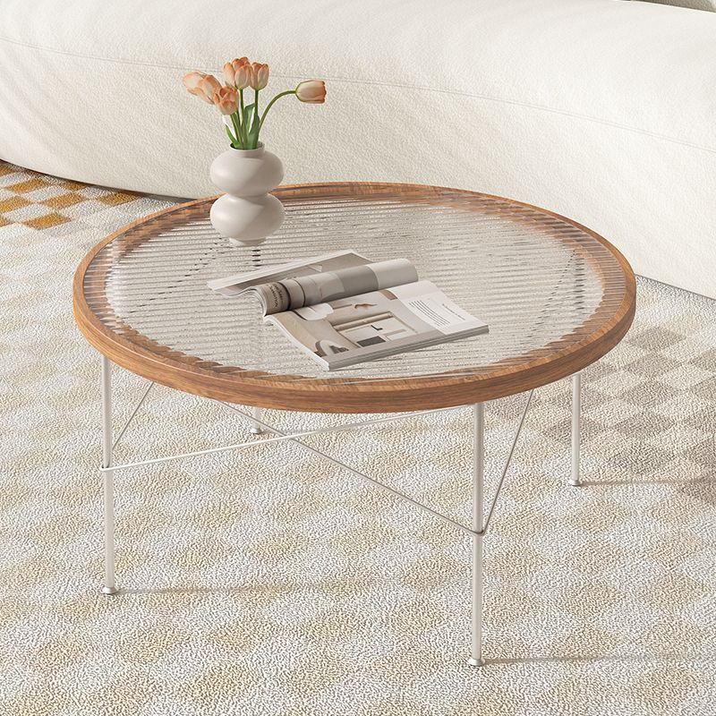 15"H Tropical Coffee Table Glass 4 Legs Coffee Cocktail Table Clearhalo 'Coffee & Accent Tables' 'Coffee Tables' 'coffee_tables' 'furn' 'furn_coffee_tables' 'Furniture' 'Living Room Furniture' 1200x1200_36960895-a4ba-4d2d-80bd-7e8e50734bd2