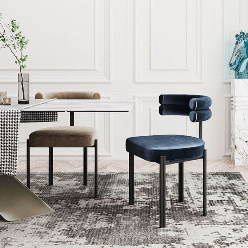 Designer Style Velvet Cafe Side Chair Cool Colors Open Dining Chair (Set of 2) Clearhalo ' kitchen&dining_furn' 'Dining Chairs' 'Dining Tables & Seating' 'dining_chair' 'furn' 'furn_dining_chair' 'Furniture' 'furniture_dining_chair' 'Kitchen & Dining Furniture' 'kitchen' 1200x1200_36966ec4-6064-46c9-85d7-cf254f162602