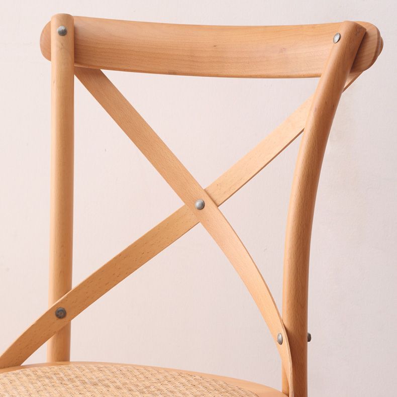 Contemporary Wood Kitchen Dining Side Chair Cross Back Side Chair Clearhalo 'Dining Chairs' 'Dining Tables & Seating' 'dining_chair' 'furn' 'furn_dining_chair' 'Furniture' 'Kitchen & Dining Furniture' 1200x1200_3697d8aa-11d1-475e-9eb4-a4cfdf6c7054